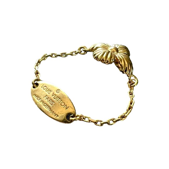 Louis Vuitton Gold Fleur Chain Ring - Picture 2 of 6